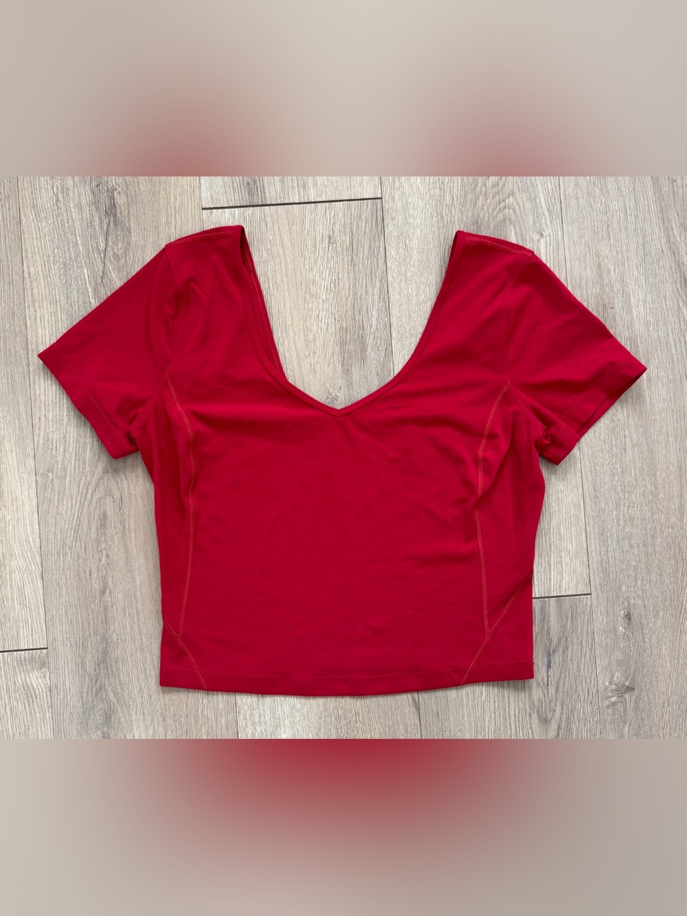 Lululemon Align Cropped T-Shirt Size 10 Dark Red Lunar New Year Limited Edition - Picture 2 of 3